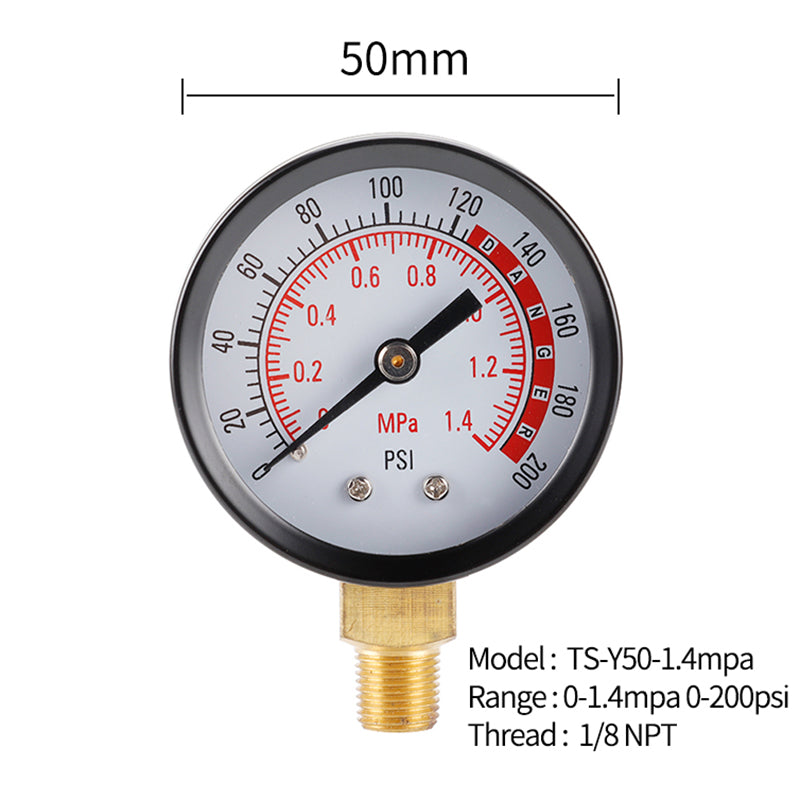 TS-Y50-1.4mpa Dial Dual Scale Water Oil Water Pressure Gauge Stainless Steel Gas Pressure Gauge with Dual Scale TS-Y50-1.4mpa Dial Dual Scale Water Oil Water Pressure Gauge Stainless Steel Gas Pressure Gauge with Dual Scale